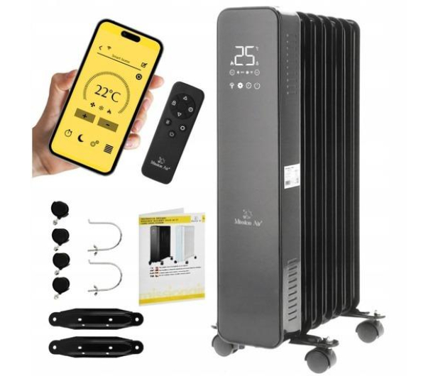 Mission Air Grzejnik olejowy OSLO 1500W Black WiFi - 1590308 - zdjęcie